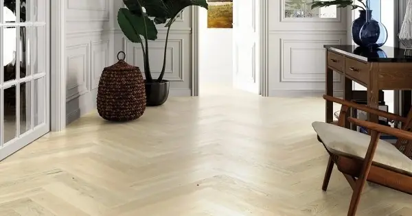 Barlinek Bianco Herringbone 130 Tölgy, matt-lakkozott halszálka parketta. 1WC000021 Azonnal elérhető