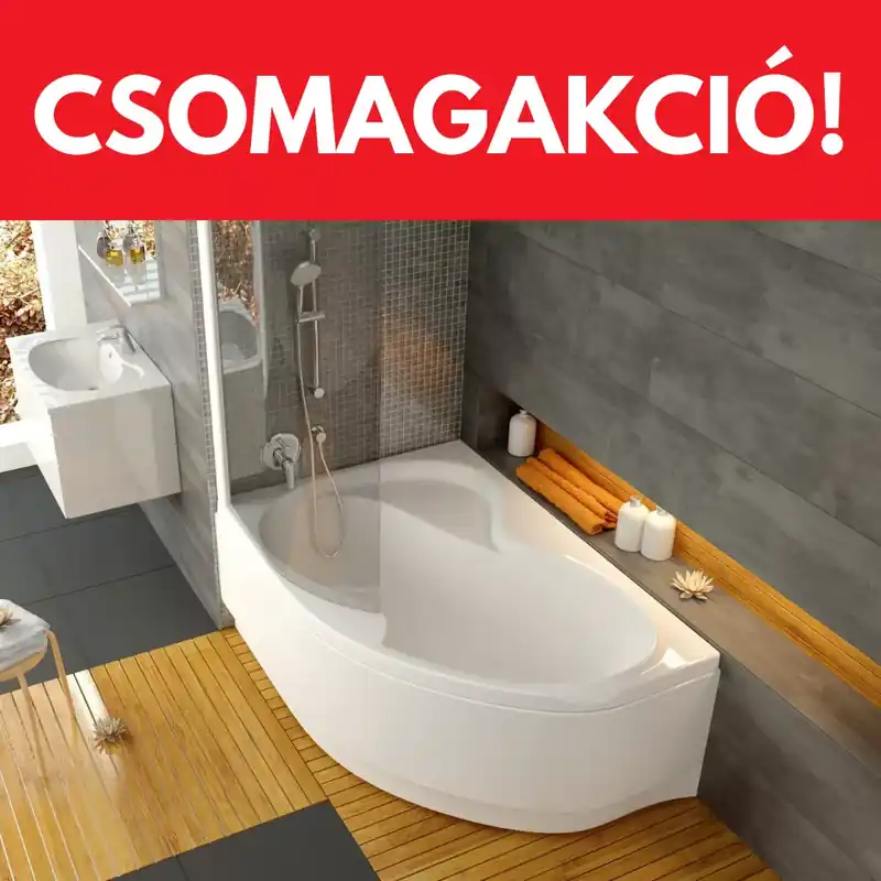 Ravak Rosa II fürdőkád 170x105 balos + Ravak Rosa II előlap 170 balos Gyors kiszállítás