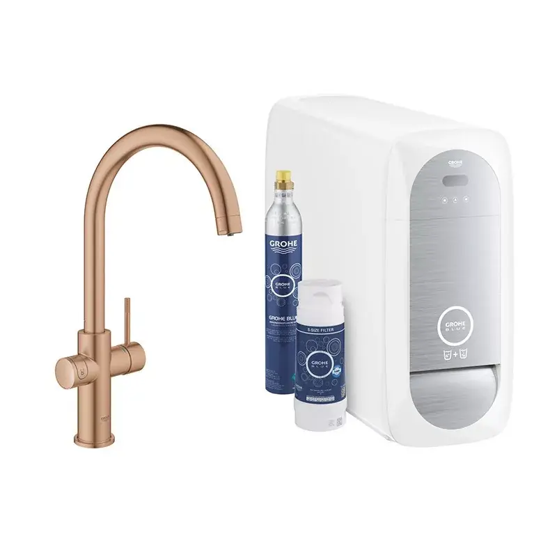 Alacsony ár Grohe Blue Home C-kifolyós kezdőkészlet Brushed Warm Sunset