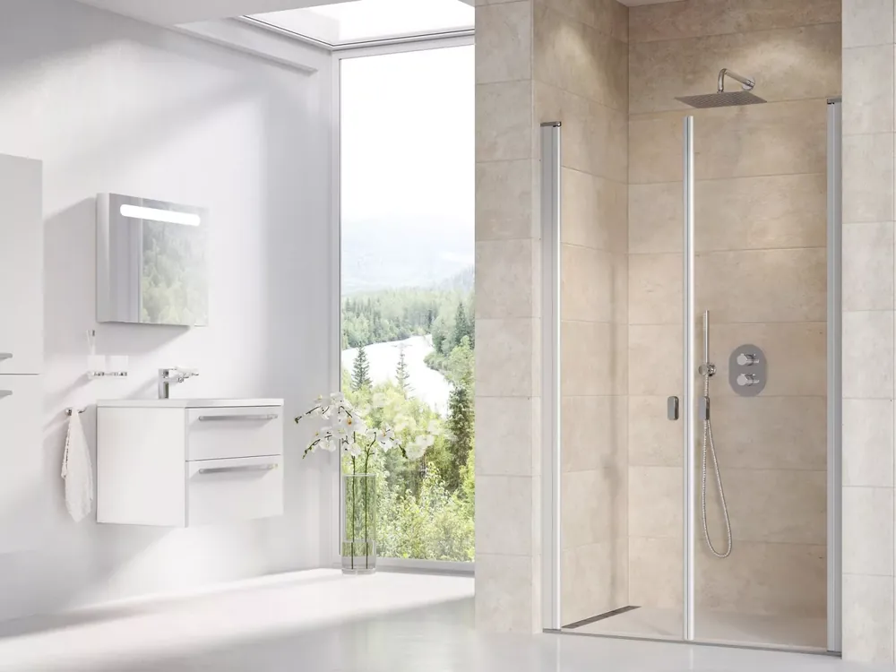 Outlet Chrome CSDL2-120 zuhanyajtó szatén+transparent