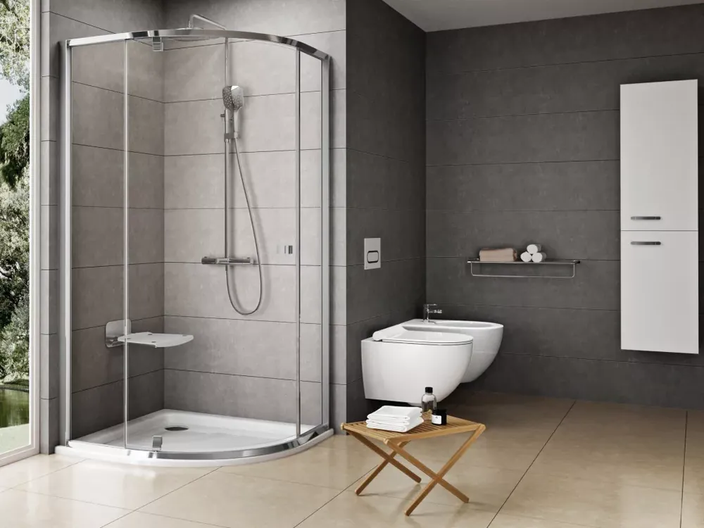 Gyors kiszállítás Pivot PSKK3 80x80 zuhanykabin krómhatású+transparent