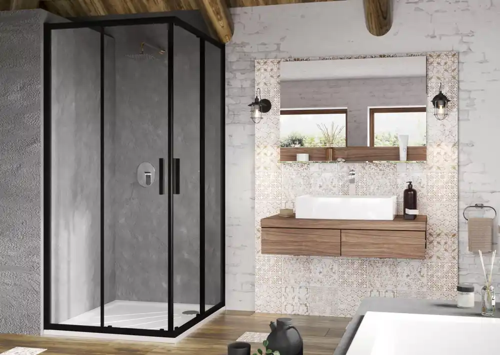 Rendeld meg most Blix Slim BLSRV2 80x80 zuhanykabin fekete+transparent