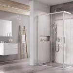 Outlet Blix Slim BLSRV2K-80 zuhanykabin krómhatású+transparent (1 oldal)