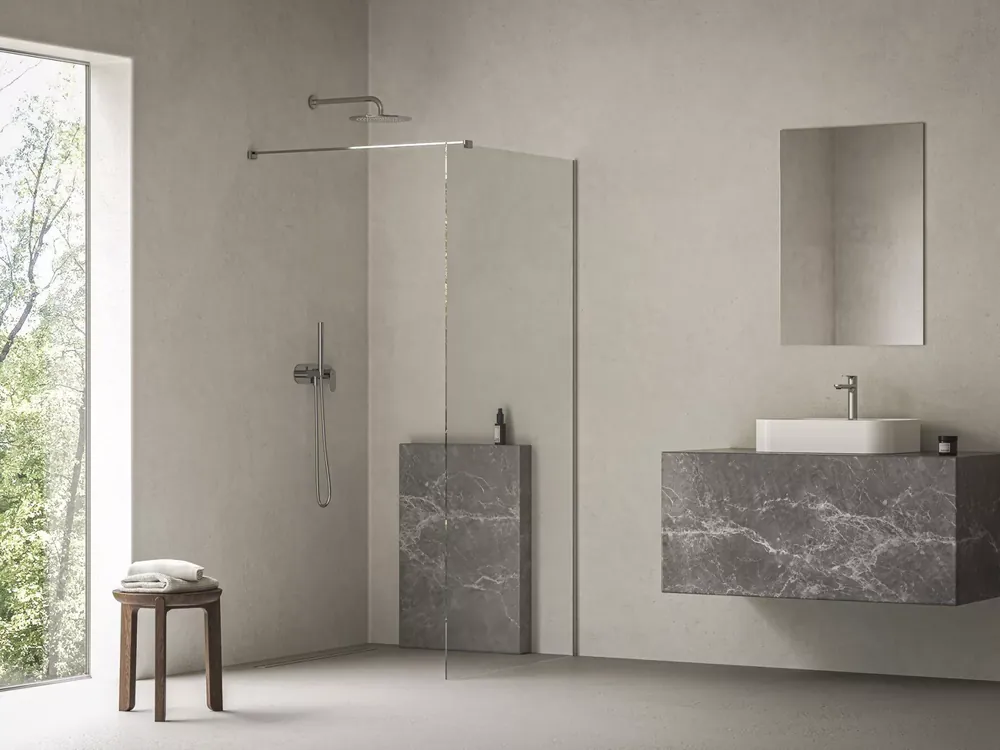 Vásárlói kedvenc Walk-In Air Wall 110 zuhanykabin krómhatású+transparent