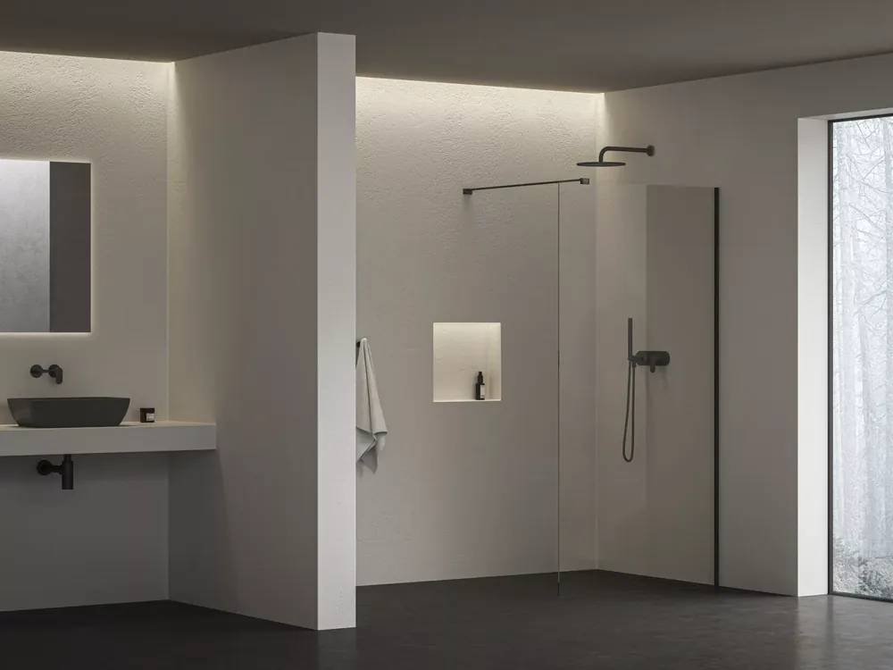 Korlátozott ajánlat Walk-In Air Wall 100 zuhanykabin fekete+transparent
