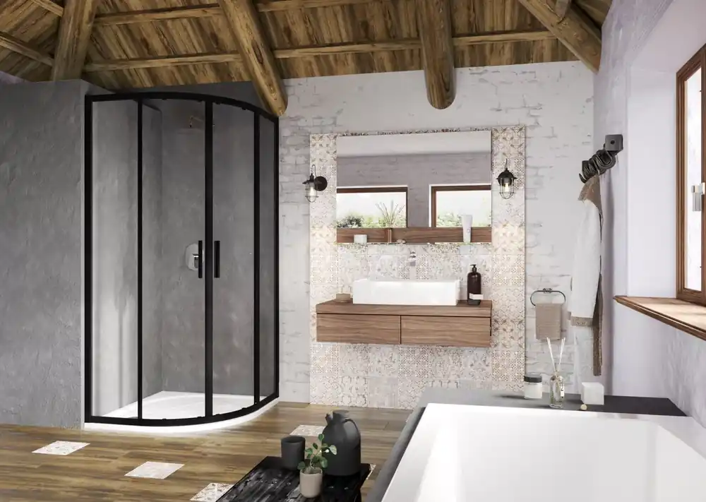 Blix Slim BLSCP4 90x90 zuhanykabin fekete+transparent Árcsökkenés