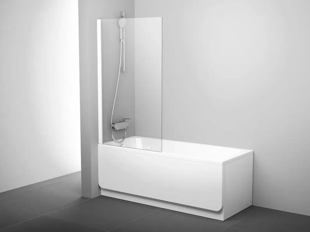 PVS1-80 kádparaván fehér+transparent Gyors kiszállítás