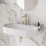 Eleganta álló mosdócsaptelep BeCool 335 mm leeresztő nélkül EL 015.61RGB, rose gold Különleges ajánlat
