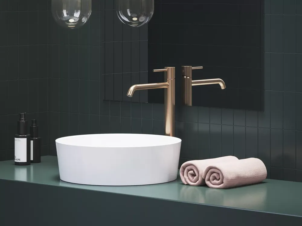 Kiárusítás Espirit álló mosdócsaptelep BeCool 340 mm leeresztő nélkül ES 015.61RGB, rose gold