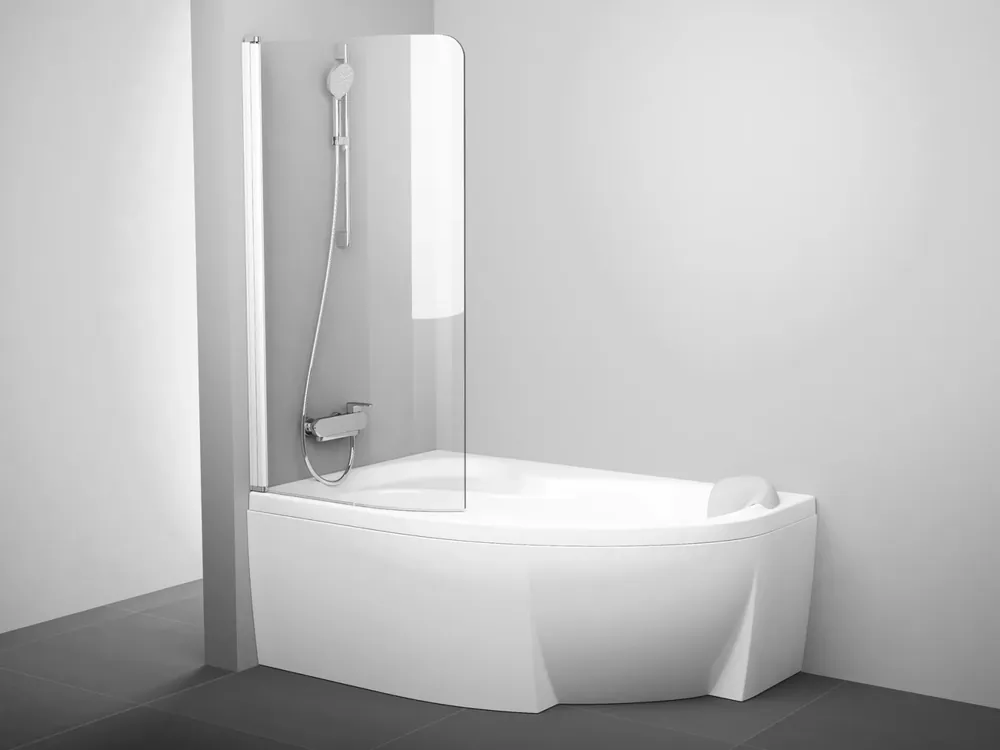 Gyors szállítás Rosa CVSK1 140/150 bal kádparaván fehér+transparent