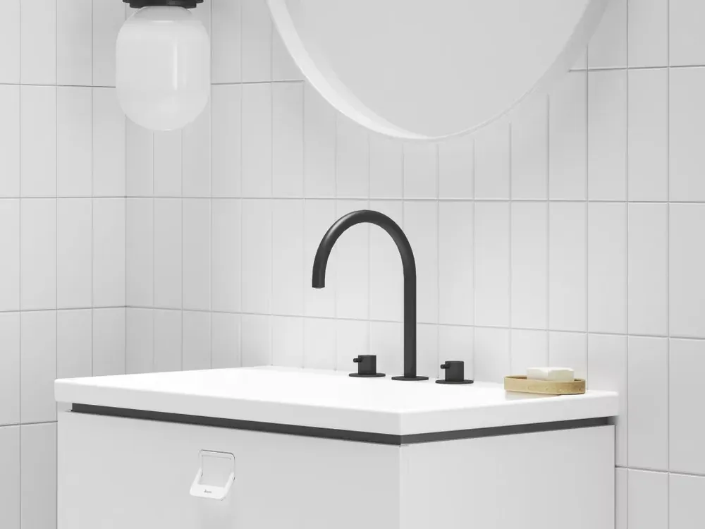 Espirit álló mosdócsaptelep, 3 furatos 270 mm leeresztő nélkül ES 018.20BLM, matt fekete Akció