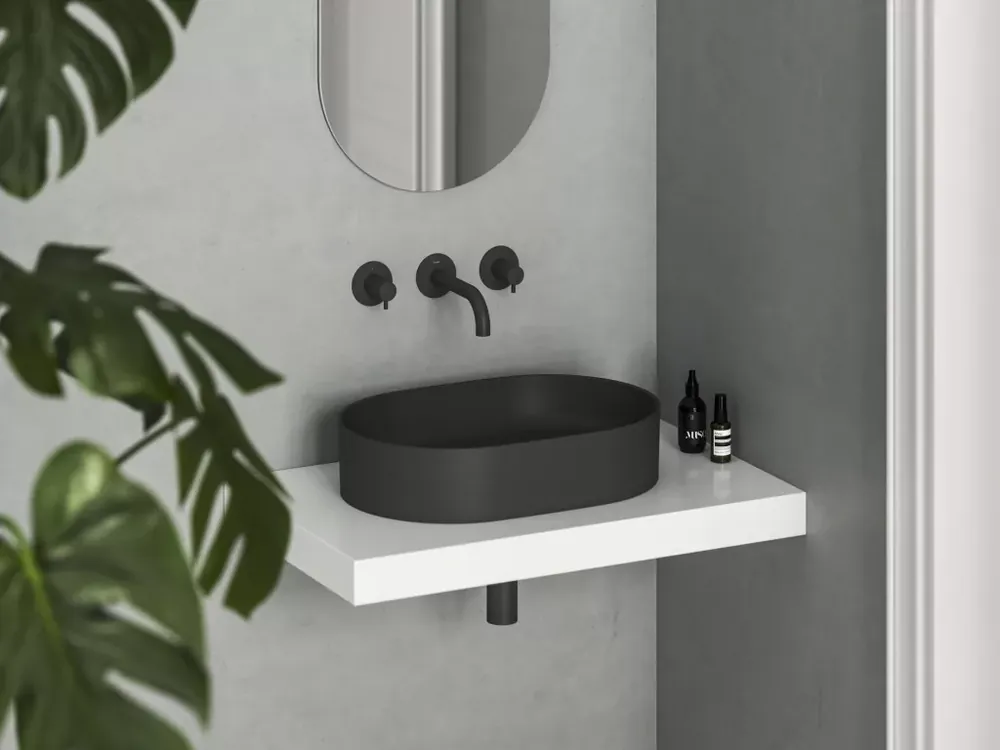 Ceramic Slim O 55 kerámiamosdó matt fekete Azonnal elérhető