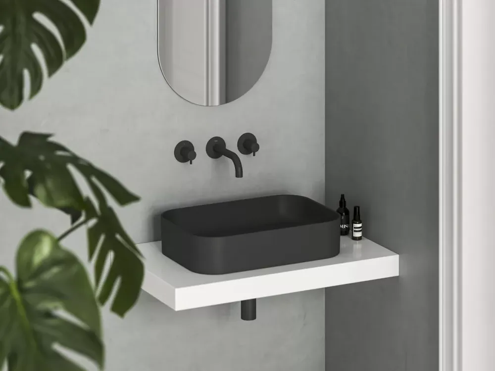 Korlátozott ajánlat Ceramic Slim R 55 kerámiamosdó matt fekete