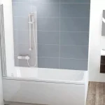CVS1-80 bal kádparaván krómhatású + transparent Szuper akció