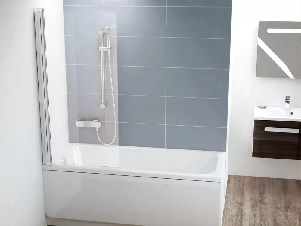 CVS1-80 bal kádparaván krómhatású + transparent Szuper akció
