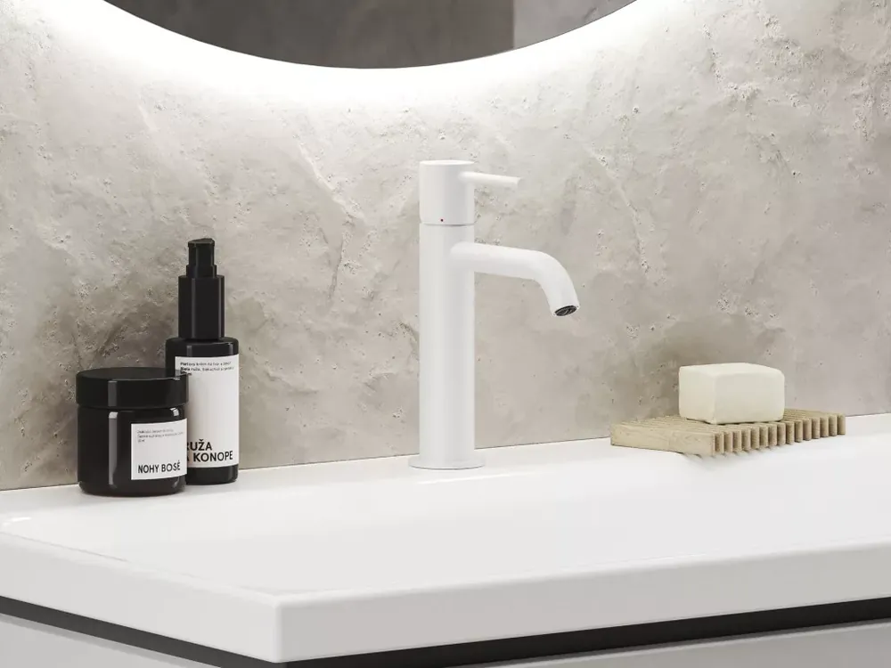 Espirit álló mosdócsaptelep BeCool 190 mm leeresztő nélkül ES 012.11WV, White Velvet Outlet