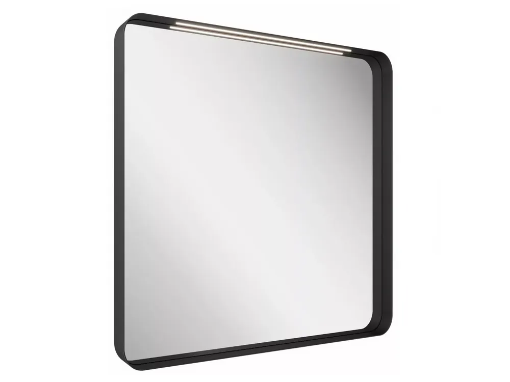 Legjobb ár Strip 80x70 fürdőszobai tükör világítással, fekete