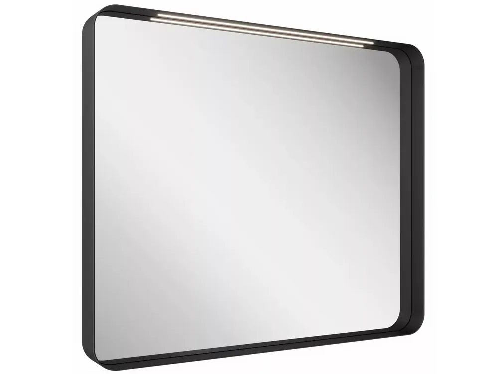 Strip 90x70 fürdőszobai tükör világítással, fekete Árengedmény