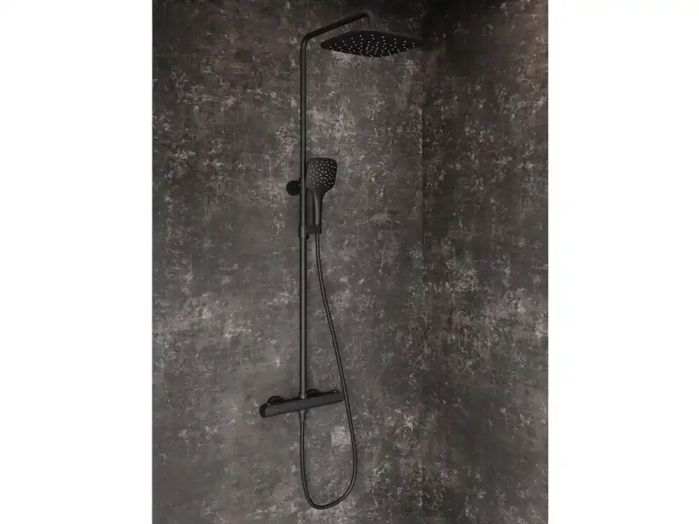 Flat termosztátos zuhanyoszlop szettel FL 091.20BLM, matt fekete Azonnali szállítás