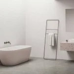 Freedom O Tec 170x77 akrilkád, Alabaster Pink/fehér szabadonálló, fehér/fekete/króm lefolyó Biztonságos fizetés