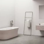 Ypsilon 180x80, akrilkád, Alabaster Pink/fehér, szabadonálló, fehér/fekete/króm lefolyó Csak ma