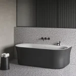 Szuper akció Ypsilon Wall 178x86, akrilkád, fekete/fehér, szabadonálló, fekete/fehér/króm lefolyó