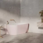 Azonnali szállítás Freedom Corner II Tec 175x86 jobb, akrilkád, Alabaster Pink/fehér, fehér/fekete/króm lefolyó