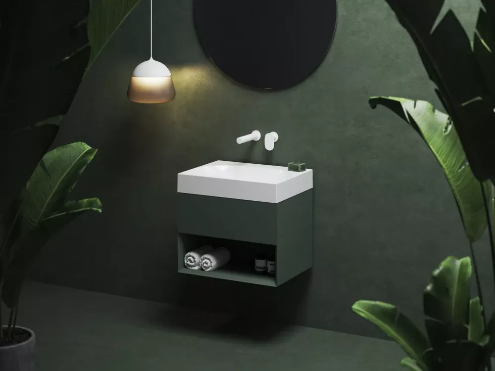 Kedvezményes ár SD Lite 60 fürdőszobai szekrény mosdó alá Grey Green
