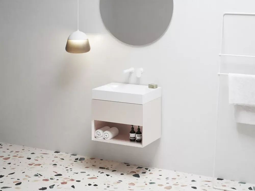 SD Lite 60 fürdőszobai szekrény mosdó alá Alabaster Pink Vedd meg most