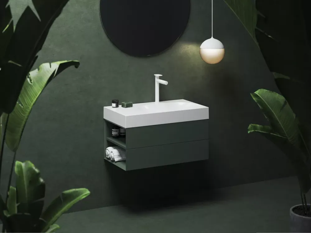 SD Lite 80 B fürdőszobai szekrény mosdó alá Grey Green Szezonális akció