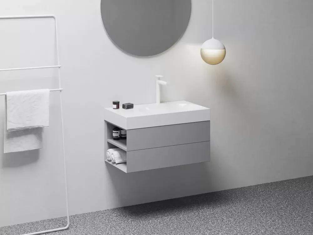 SD Lite 80 B fürdőszobai szekrény mosdó alá Smoke Grey Rendeld meg most