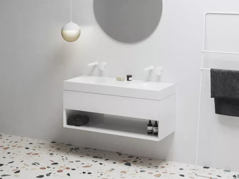 Olcsó SD Lite 120 fürdőszobai szekrény mosdó alá fehér
