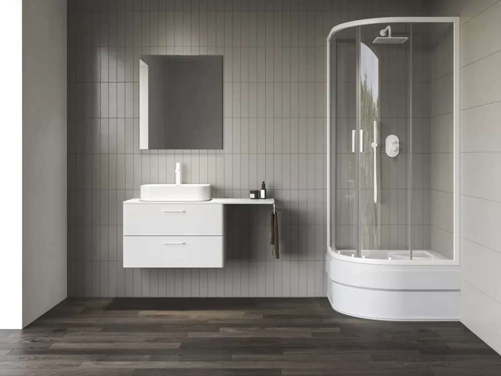 Blix II NBLCP4 Sabina 80x80 zuhanykabin matt fehér+transparent Szuper ajánlat