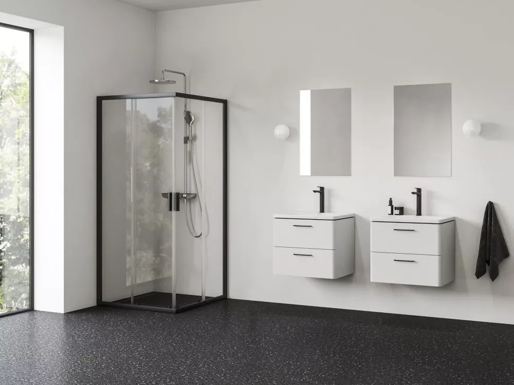 Prémium Blix II NBLRV2 90x90 zuhanykabin fekete+transparent