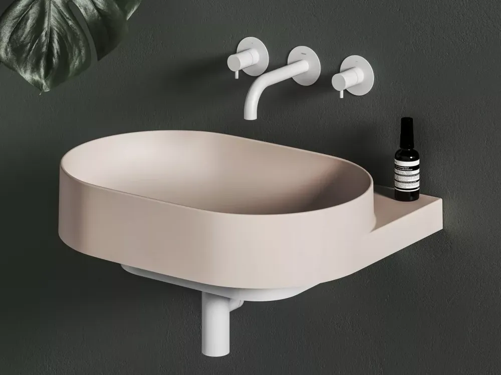Yard 60 kerámiamosdó Alabaster Pink, túlfolyó furat nélkül Azonnali szállítás