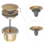 Outlet Mosdólefolyó Click-Clack / Fix, gold fém dugóval