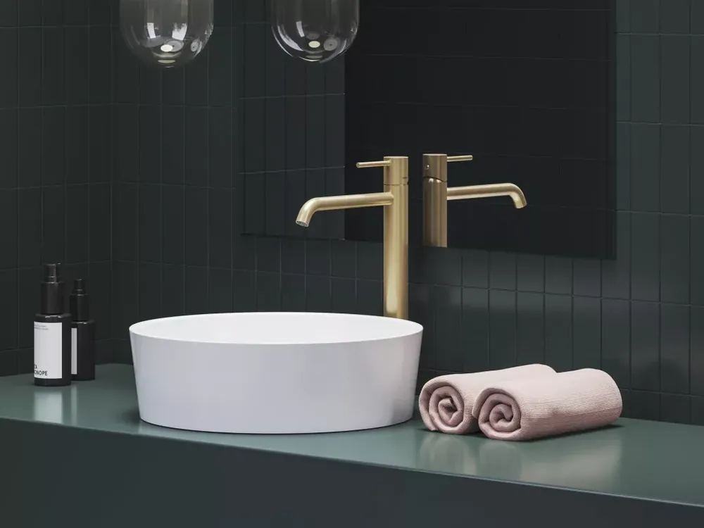 Olcsó Espirit álló mosdócsaptelep BeCool 340 mm leeresztő nélkül ES 015.61GLB, gold