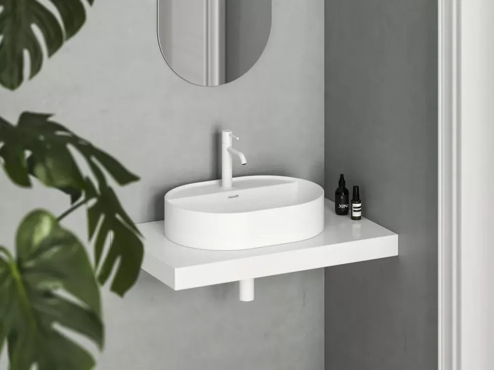 Nézd meg most Ceramic Slim Shelf O 55 kerámiamosdó matt fehér