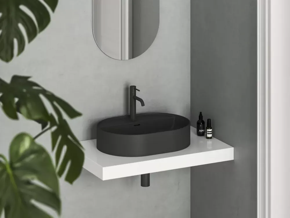 Kedvezmény Ceramic Slim Shelf O 55 kerámiamosdó matt fekete