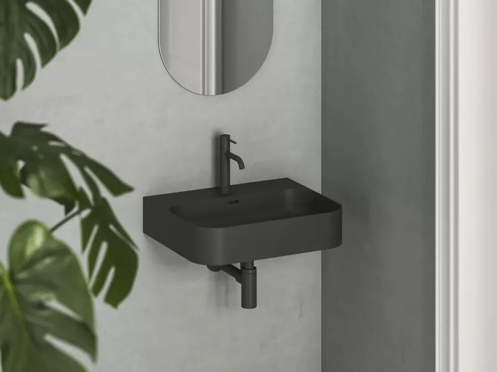Népszerű Ceramic Slim Wall R 55 N kerámiamosdó matt fekete