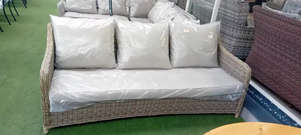 Vásárlói kedvenc Kerti kanapé 3 személyes rattan, szürke (YH-C3626W/szür)