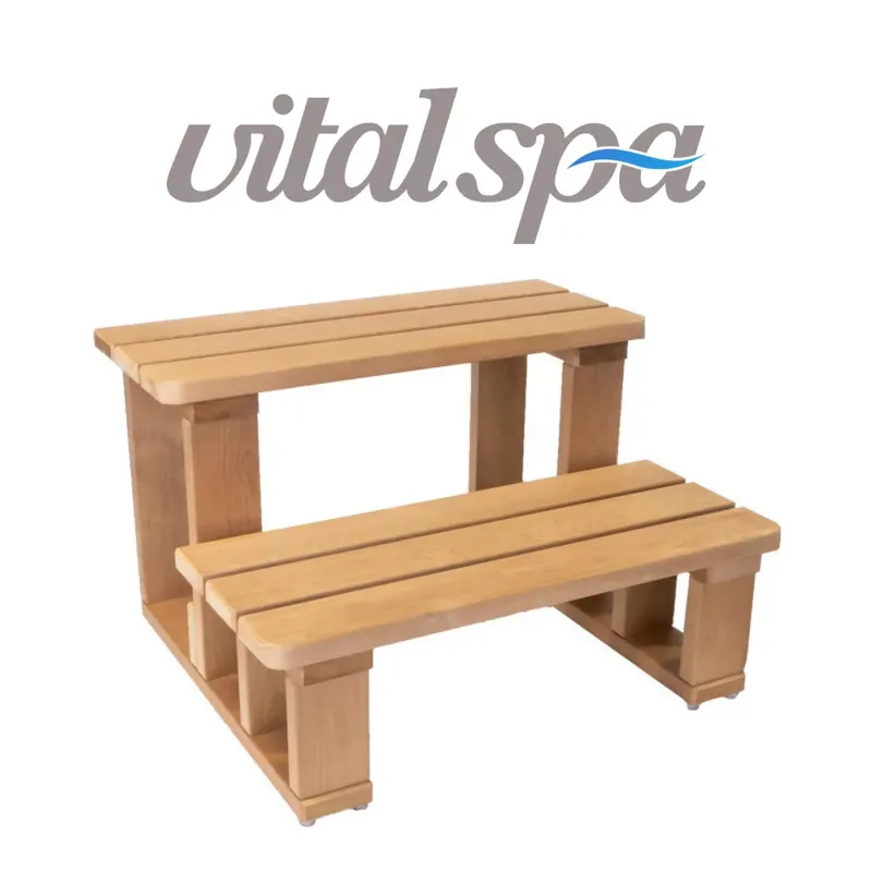 Kihagyhatatlan ajánlat VitalSpa Thermowood lépcső medencékhez, kezeletlen