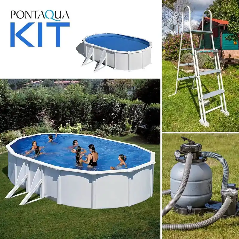 PONTAQUA KIT 5 fémfalas családi medence szett 5,0 x 3,0 x 1,2 m (FFA608) Akciós ár