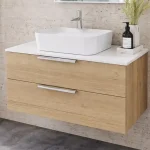 Gyors kiszállítás Nola alsó szekrény+modó 90cm - Natúr tölgy+magasfényű fehér