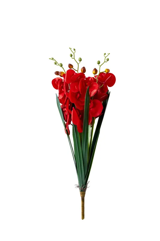 Műnövény Orchidea csokor vörös 70 cm Vásárlói kedvenc