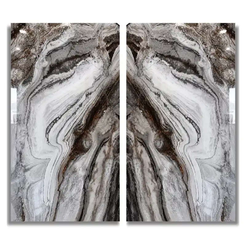 Beltéri SPC falpanel 2800x1200x4 mm-Royal Bookmatch Marble Biztonságos fizetés