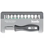 BEHAJTÓHEGY KÉSZLET 12 RÉSZES T10-40 , BIZTONSÁGI TORX 20,25 KWB 49151040 Olcsóbb