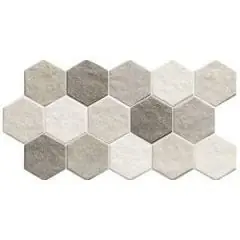 Prémium Stonegenge Hex Grey 26,5x51 hexagon mintás járólap