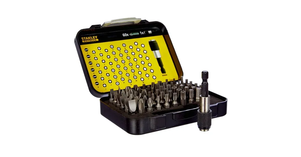 Gyors szállítás STANLEY 113902 BEHAJTÓHEGY KÉSZLET 61 RÉSZES 1/4col 60BIT+SZÁR