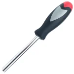 Akciós ár KÉZI BEHAJTÓSZÁR 100mm 1/4col MŰANYAG MARKOLAT FEKETE-PIROS IMPORT 50029